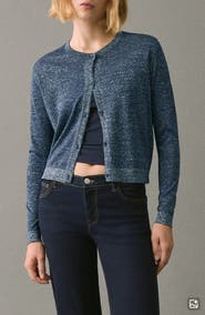 MANGO TEEN Metallic Crewneck Cardigan