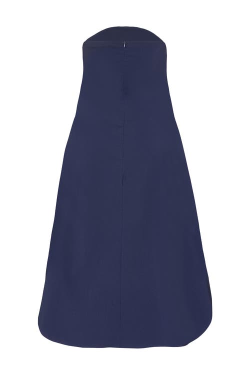 Quiz Plus Size Bandeau Dip Hem Dress In Blue