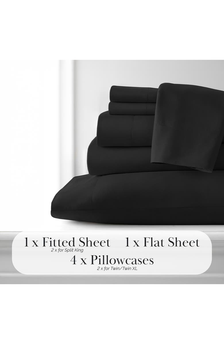 SOUTHSHORE FINE LINENS Vilano Springs Extra Deep Pocket Sheet Set, Alternate, color, Black