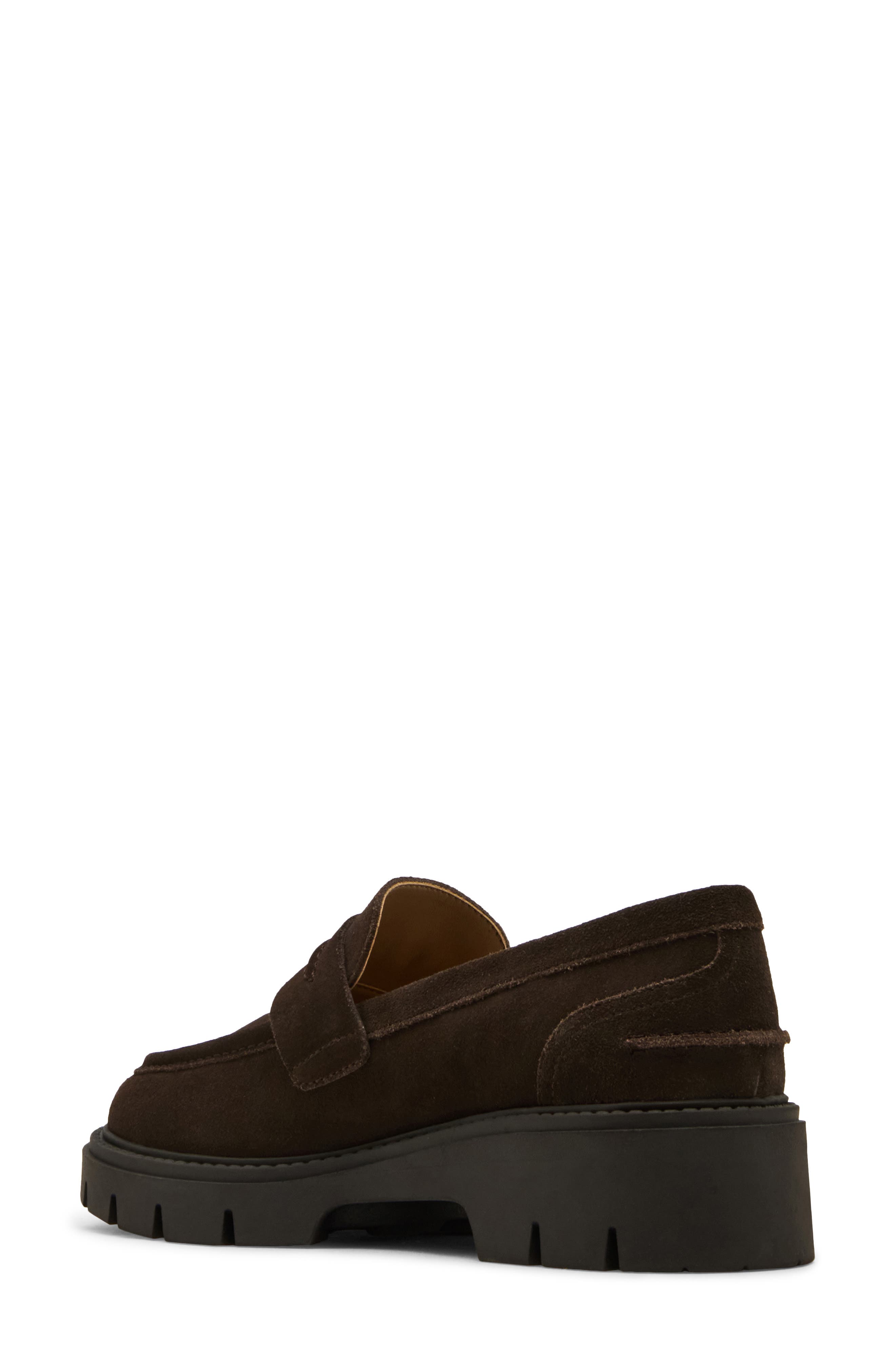 Kisha Waterproof Penny Loafer, Alternate, color, JAVA SUEDE