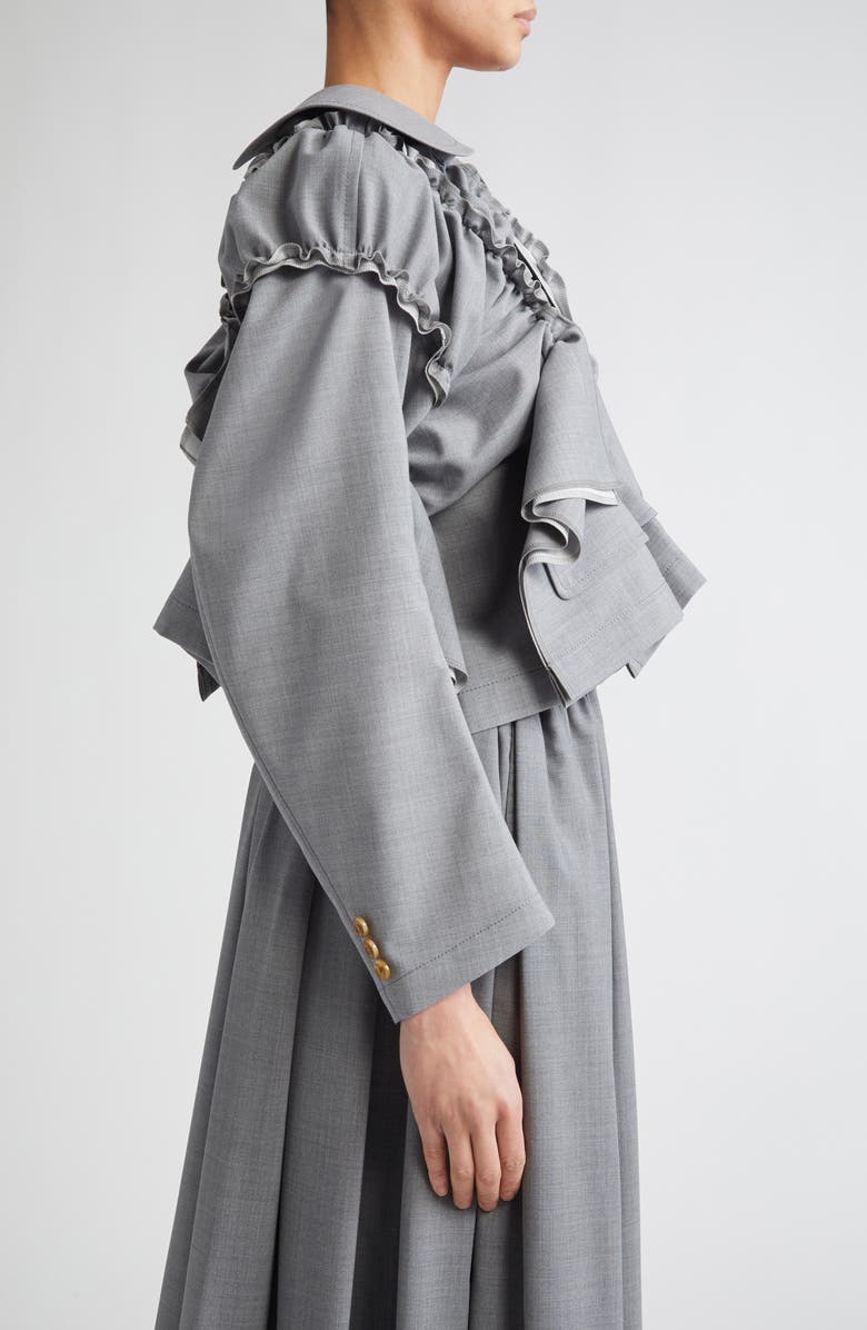 Tao Comme des Garçons Deconstructed Tropical Wool Blend Jacket, Alternate, color, 