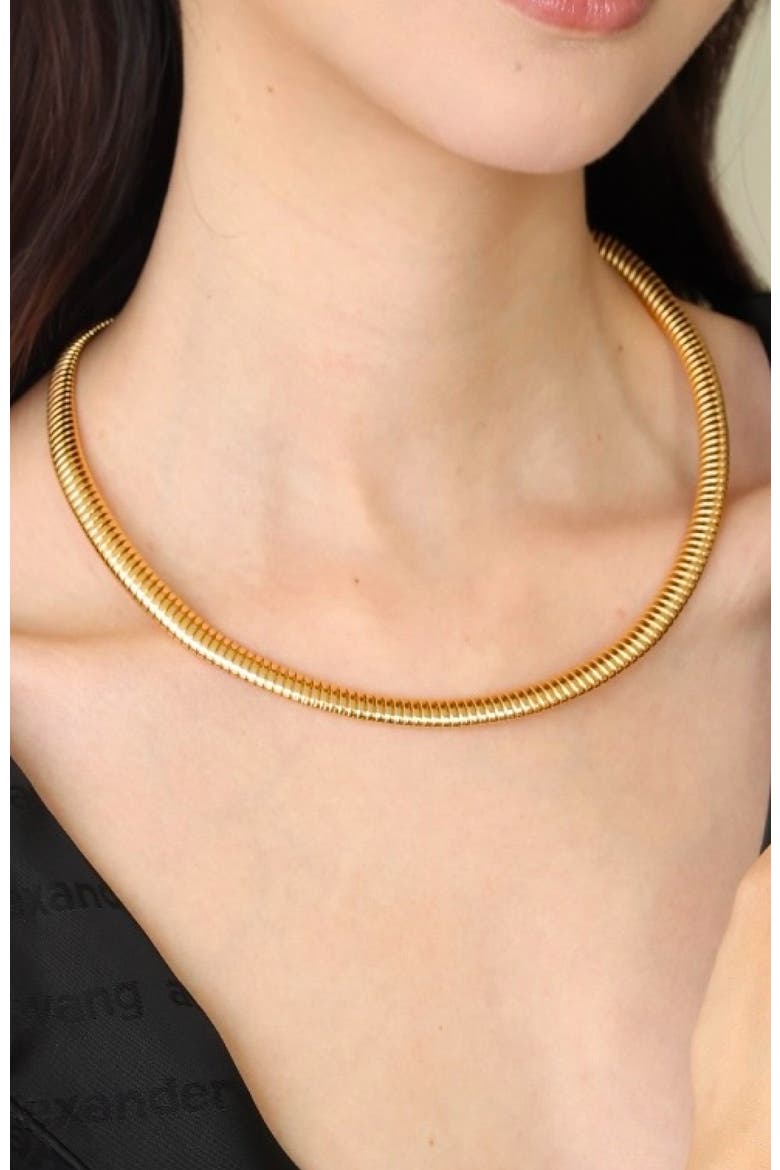Minimalist Choker, Alternate, color, Gold