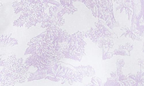 L Agence Dani Button-front Silk Blouse In Lilac/white Tropical Toile