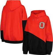 GAMEDAY COUTURE Women's Gameday Couture Scarlet/Black Ohio State Buckeyes Matchmaker Diagonal Cowl Pullover Hoodie