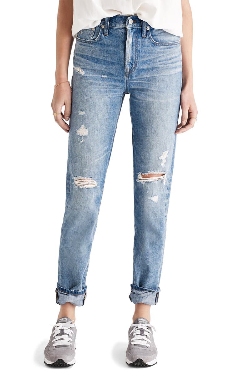 Madewell Perfect Vintage Ripped High Waist Boyfriend Jeans, Main, color,