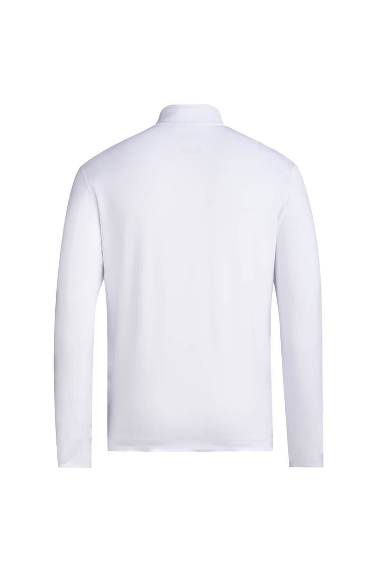 Men's adidas White Kansas Jayhawks Wear Pink Quarter-Zip Pullover, Alternate, color, White