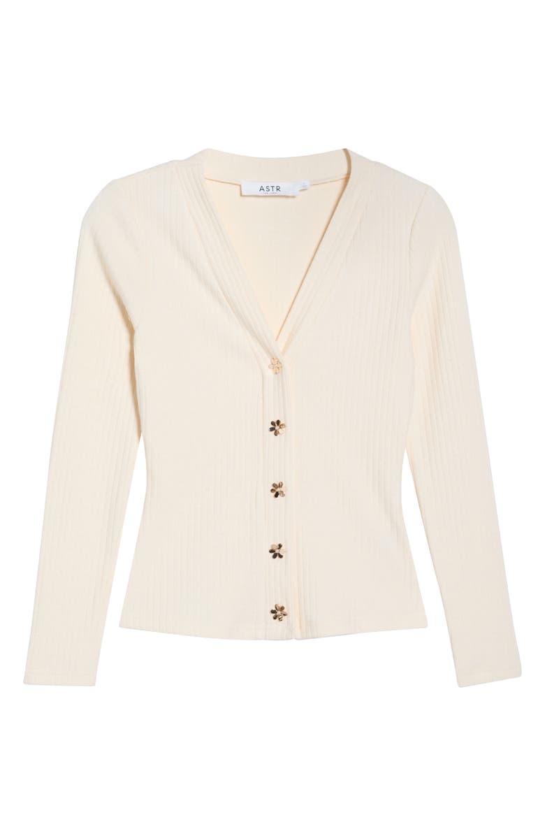 ASTR the Label McKenzie V-Neck Cardigan, Alternate, color, Cream