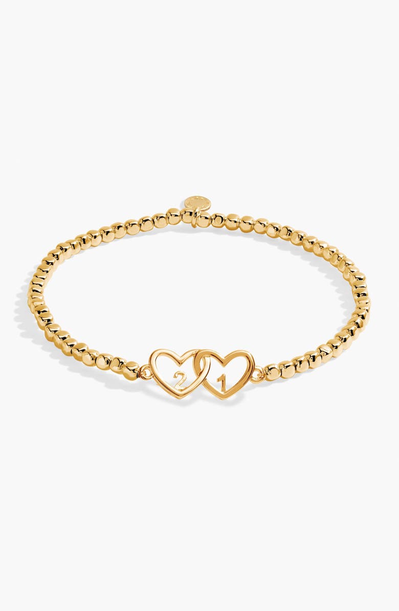 A Littles & Co. Forever Yours 'Happy 21St Birthday' Bracelet, Alternate, color, Gold