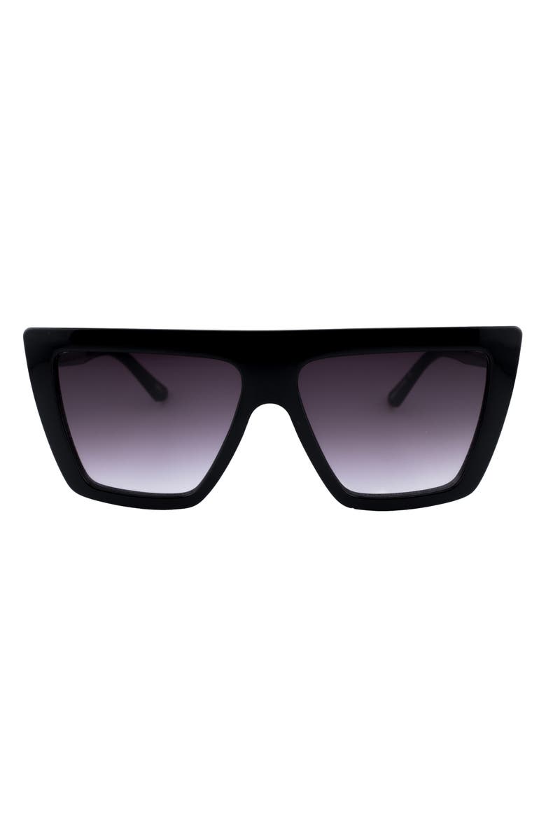 OTRA EYEWEAR Nola Rectangular Sunglasses, Main, color, Black/ Smoke Fade