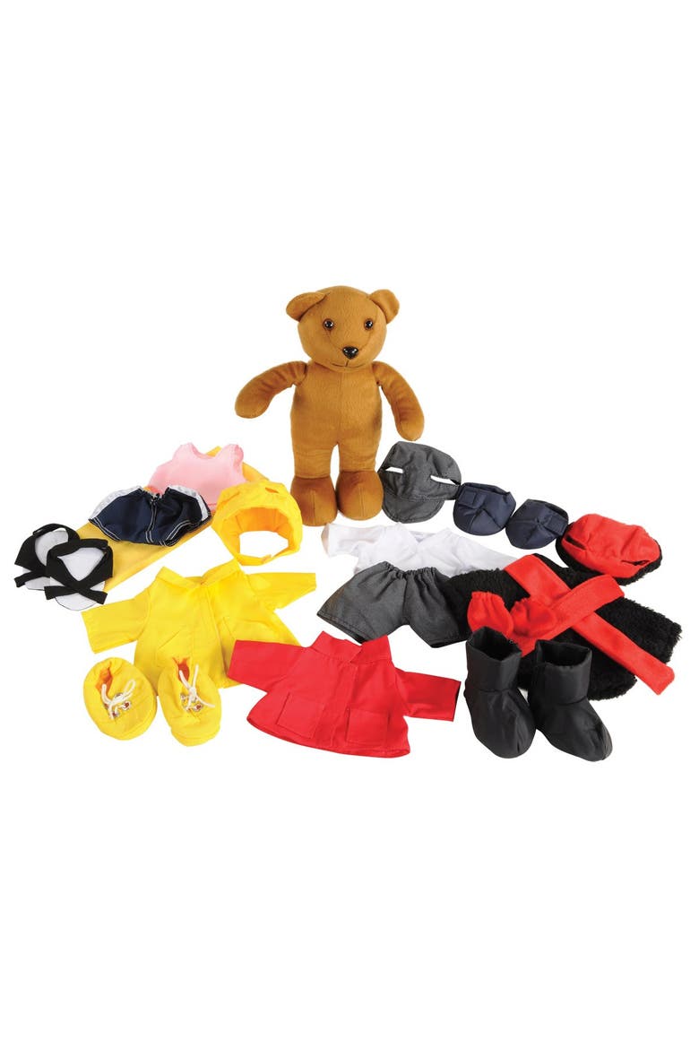 Weather Bear Set With Clothes, Main, color, Brown