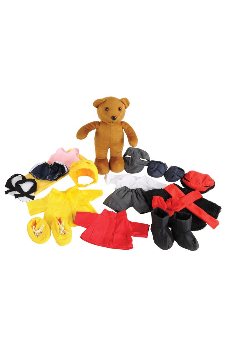 Kaplan Early Learning Company Weather Bear Set With Clothes, Main, color, Brown
