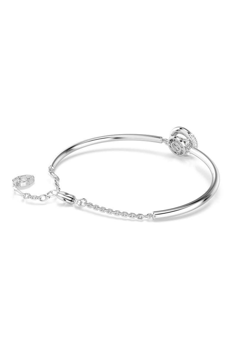 Dextera Dancing Crystal Charm Bangle Bracelet, Alternate, color, WHITE/ SILVER