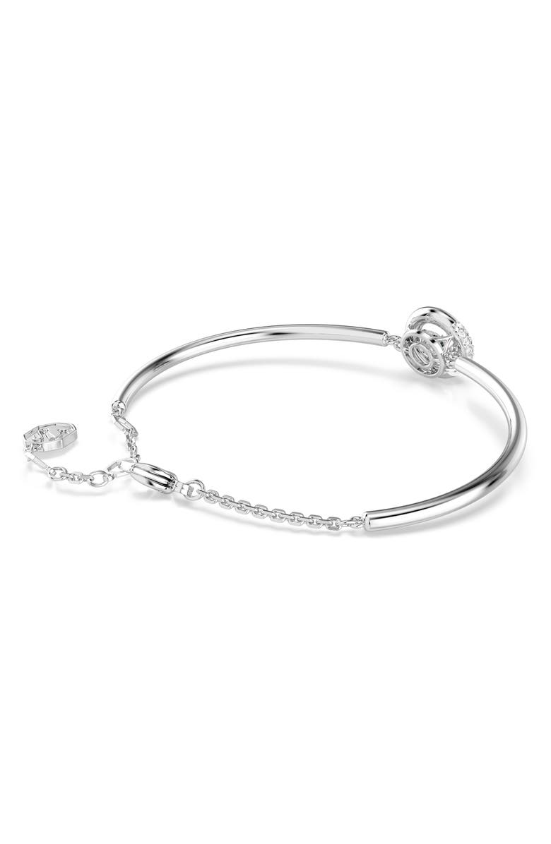 Swarovski Dextera Dancing Crystal Charm Bangle Bracelet, Alternate, color, White/ Silver