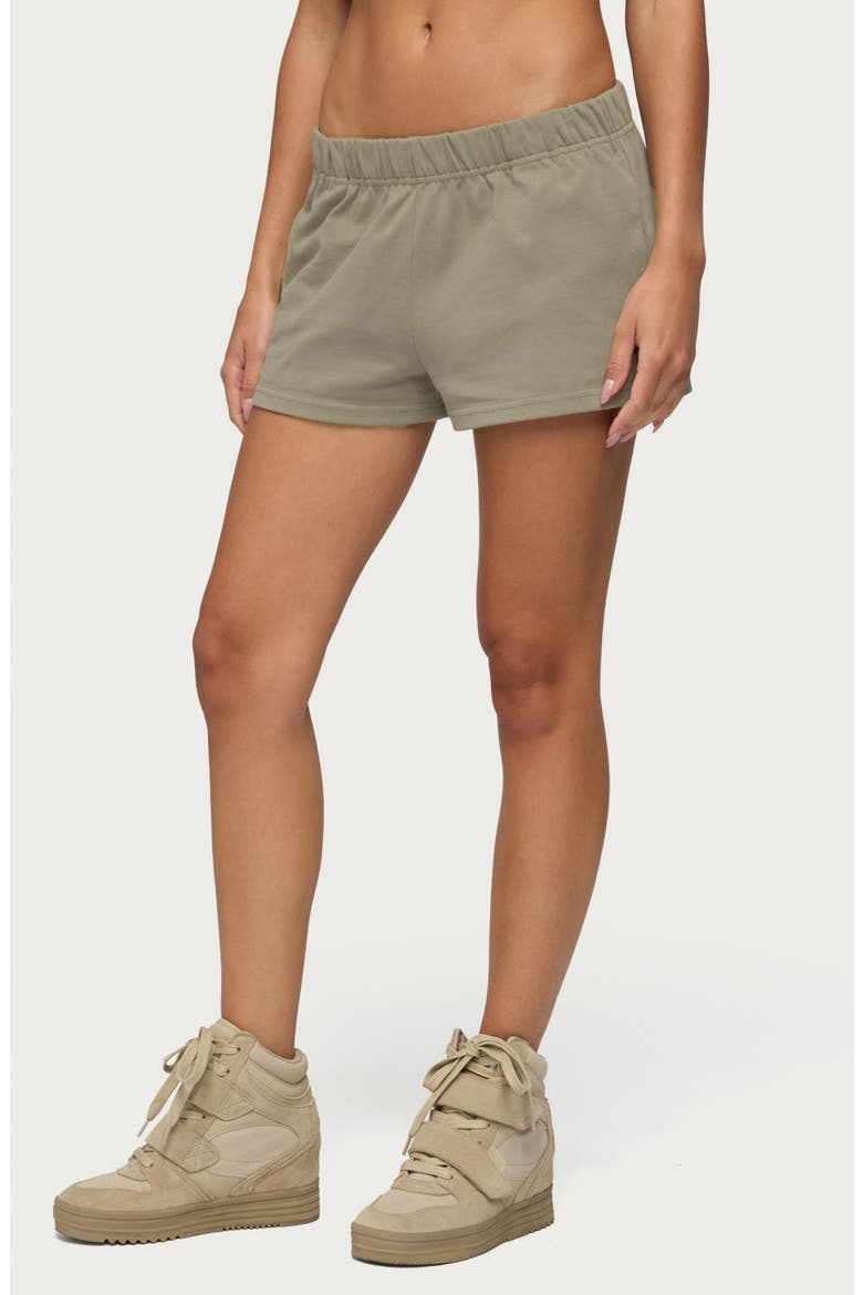 Cecilia Cotton Low Rise Shorts, Alternate, color, OLIVE