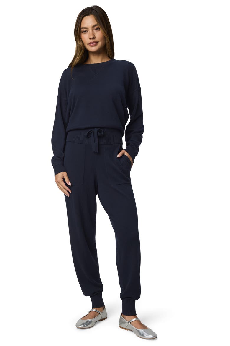 Phoebe Cotton Blend Knit Joggers, Alternate, color, NAVY BLUE