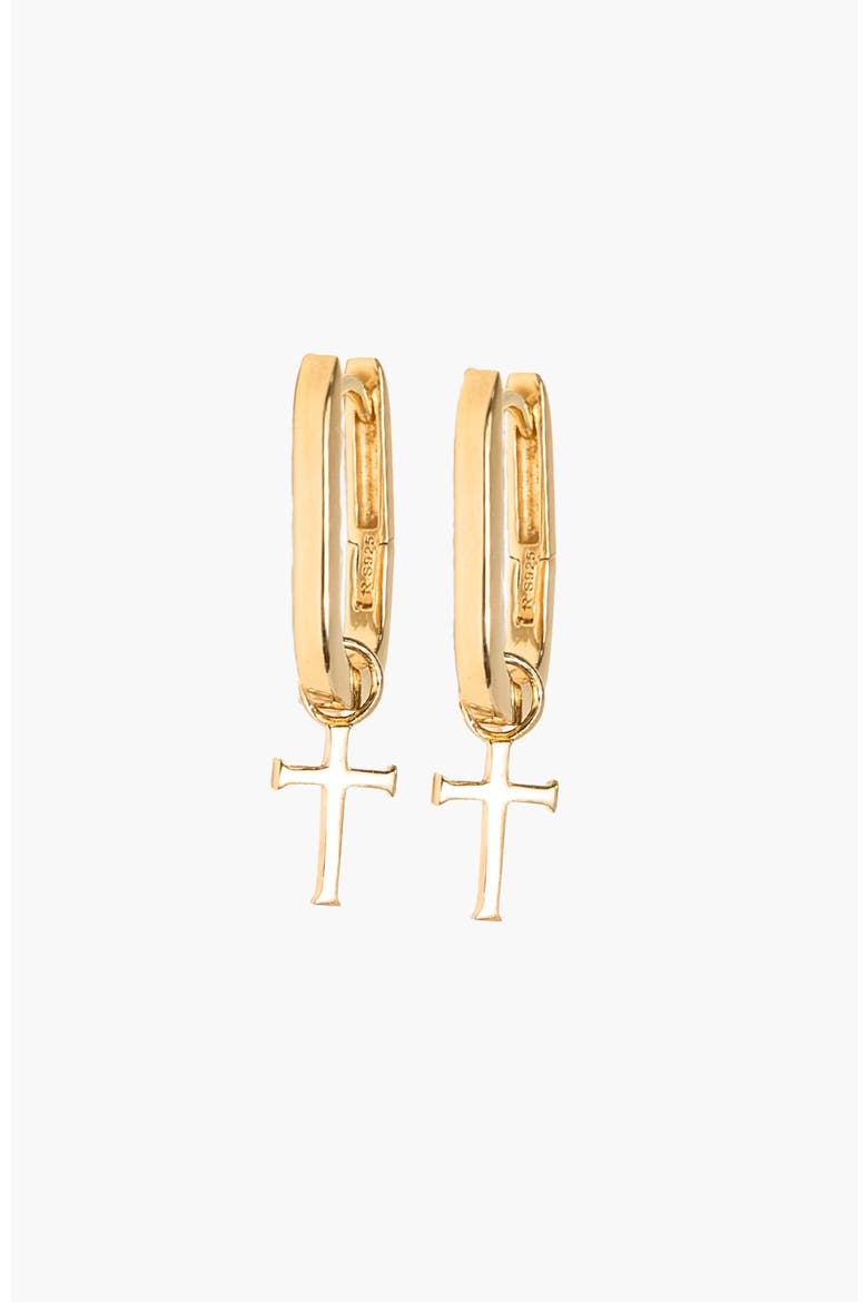 Chain Breaker U Hoop Earrings, Main, color, 18k Gold Plated