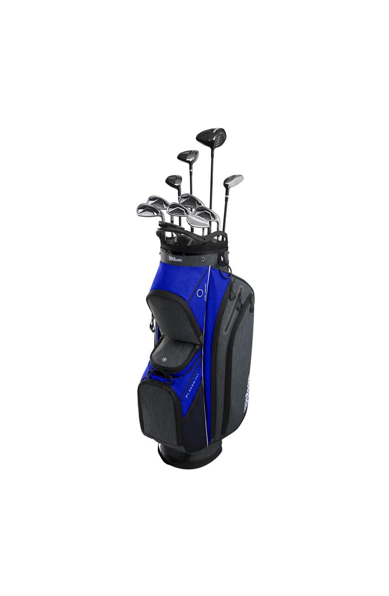 WILSON Player Fit Mens Right Hand Graphite Complete Cart Golf Set - Standard / Regular, Main, color, Black/Blue/White
