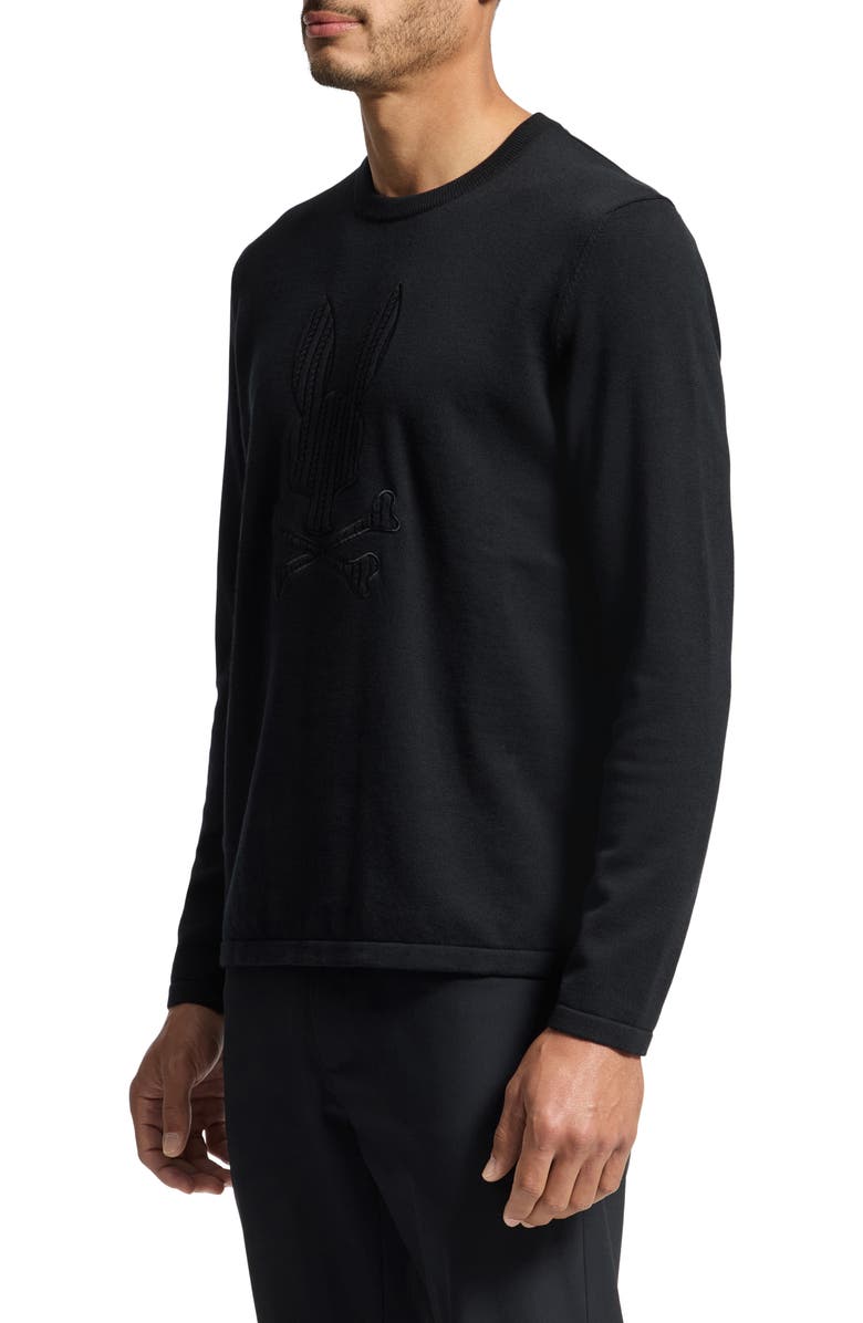 Psycho Bunny Hillrose Baby Cable Cotton & Wool Crewneck Pullover, Alternate, color, 