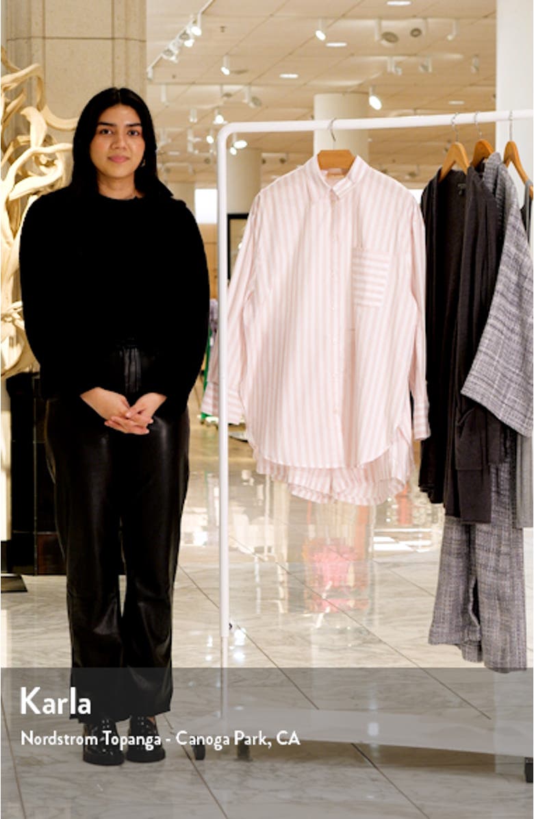 Stripe Oversize Boxy Cotton Boxer Pajamas, sales video thumbnail