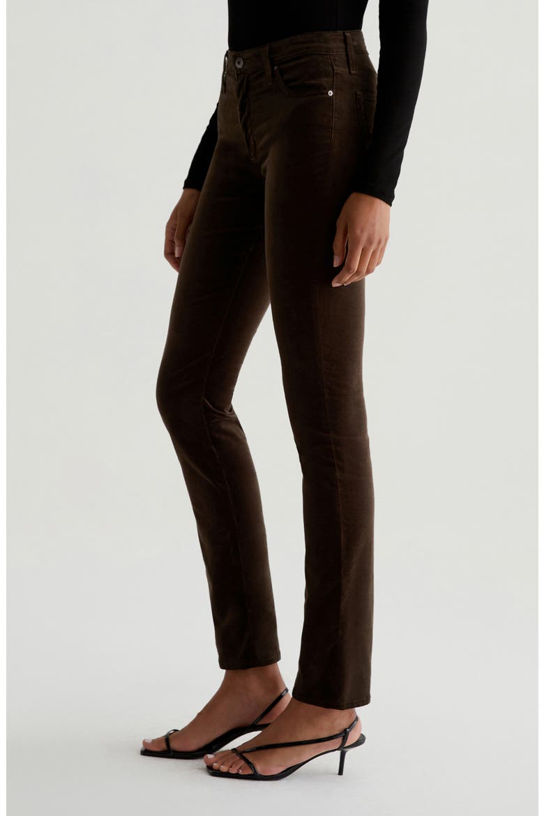 Mari Mid Rise Corduroy Straight Leg Jeans, Alternate, color, RICH UMBER
