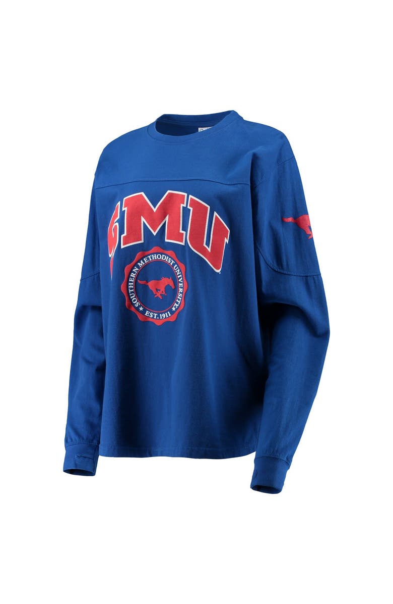 PRESSBOX Women's Pressbox Royal SMU Mustangs Edith Long Sleeve T-Shirt, Alternate, color, Royal