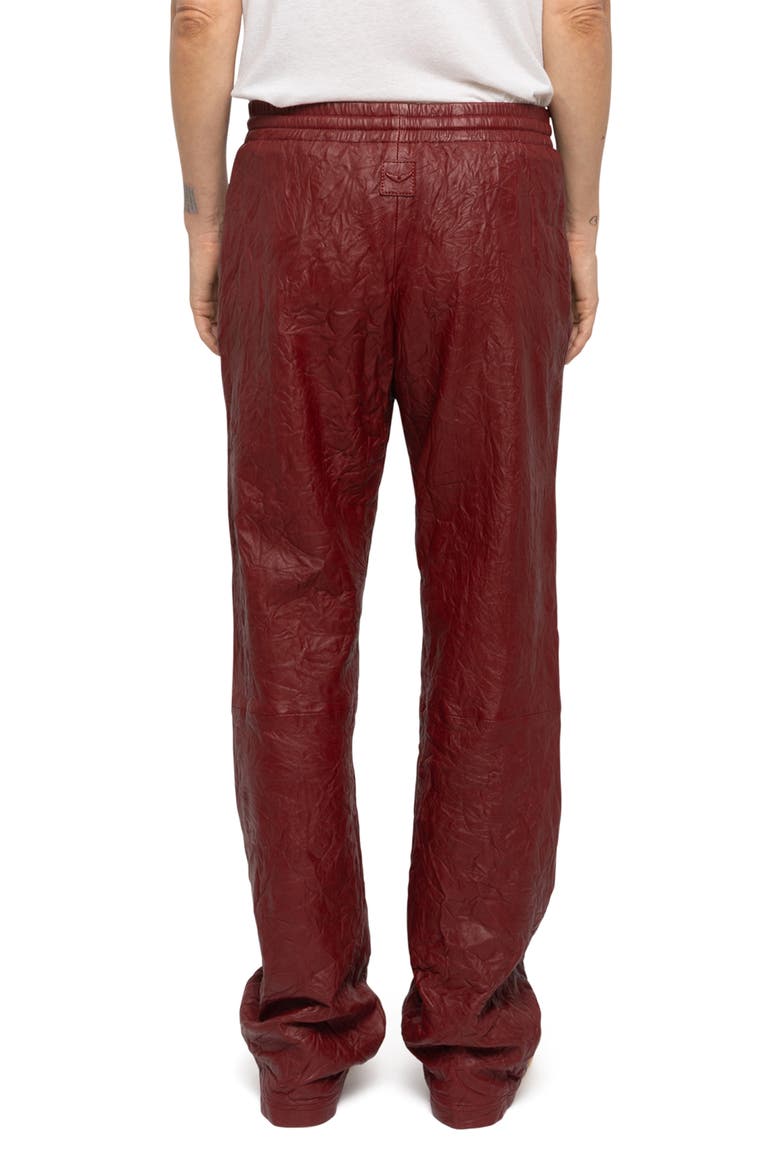 Pocha Crushed Leather Pants, Alternate, color, CHERRY