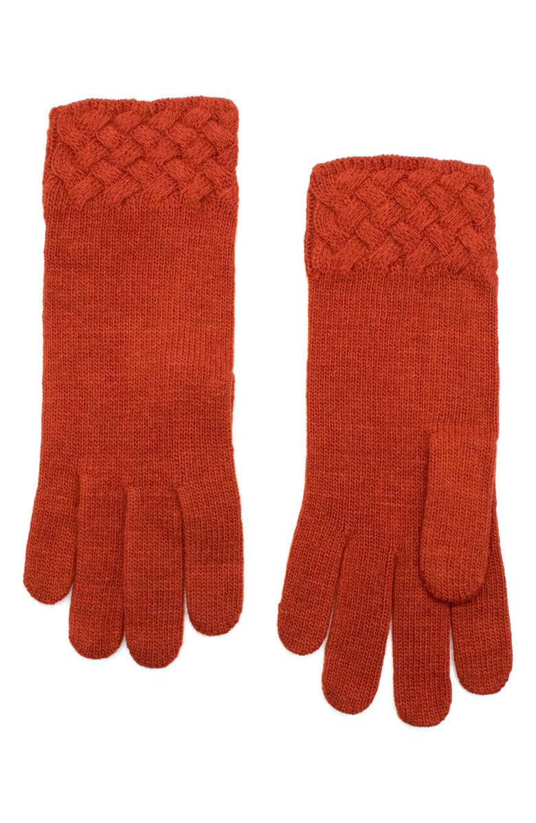 Portolano Basket Weave Gloves, Main, color, Rust