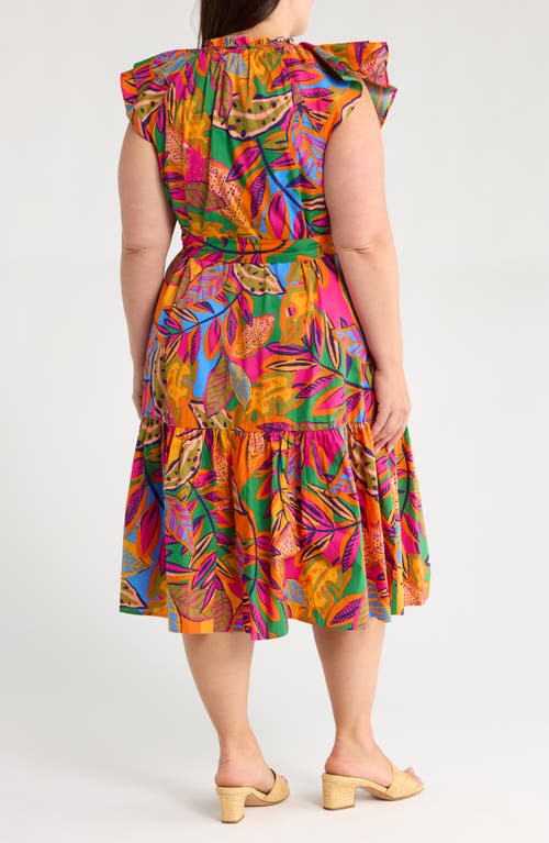 Sugarlips Milana Floral Dynamite Cotton Midi Dress In Multi