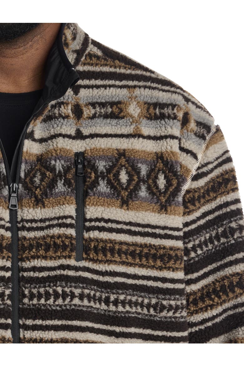 Big & Tall Abstract Printed Fleece Jacket, Alternate, color, BROWN