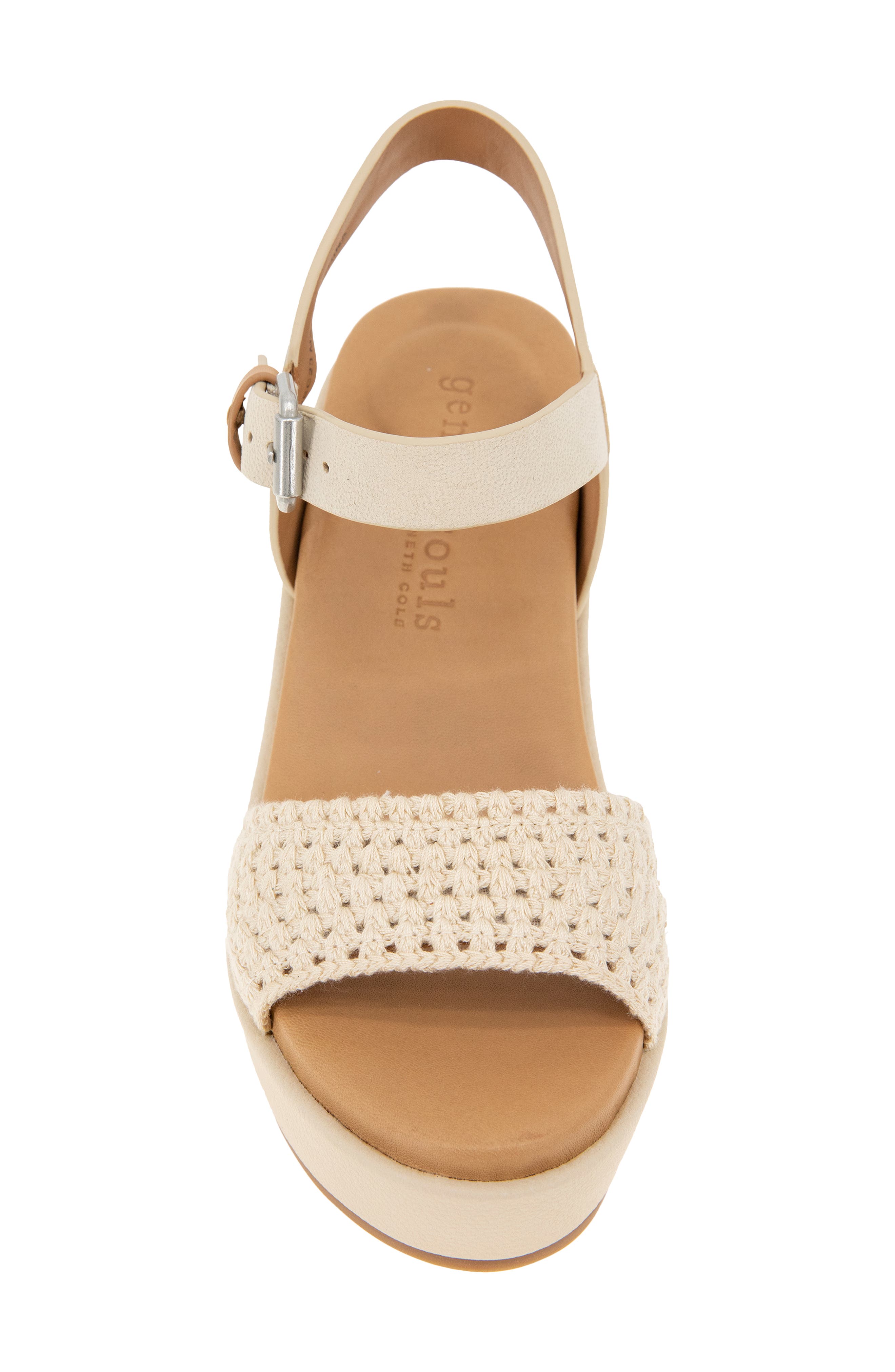 Gentle Souls Delilah Ankle Strap Platform Sandal, Alternate, color, Cream Fabric