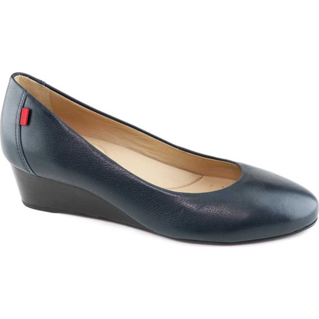 Marc Joseph New York Prospect Leather Wedge Pump In Blue