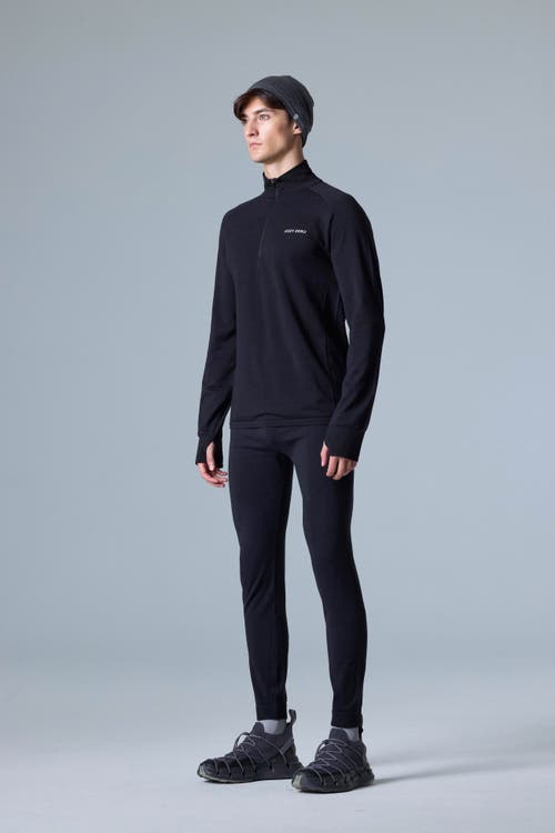 Cozy Zero Tech Merino Classic Fit Half Zip Long Sleeve Top In Black