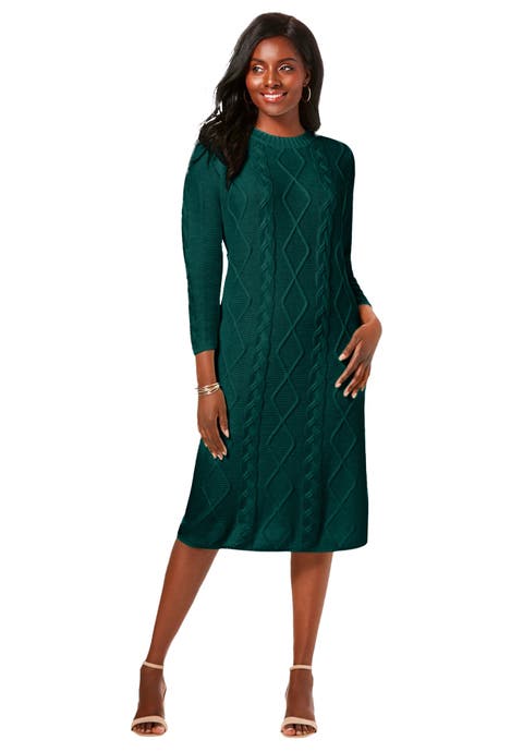 Cable Sweater Dress (Plus Available)