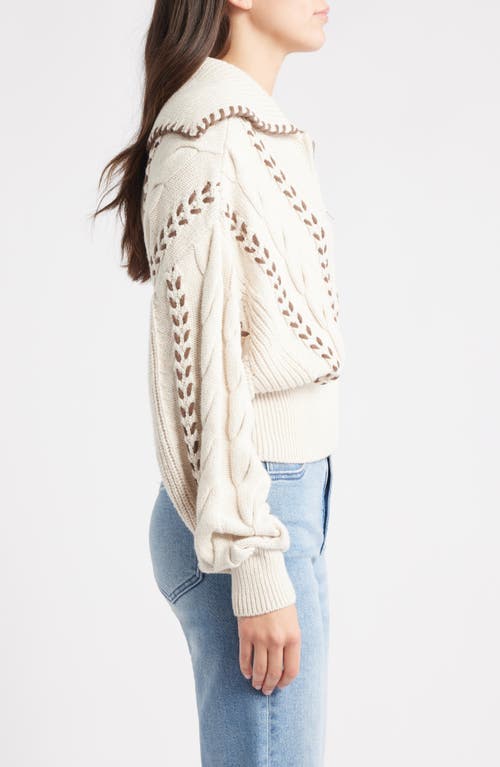Rails Lune Whipstitch Detail Cotton Blend Bomber Sweater In Metallic