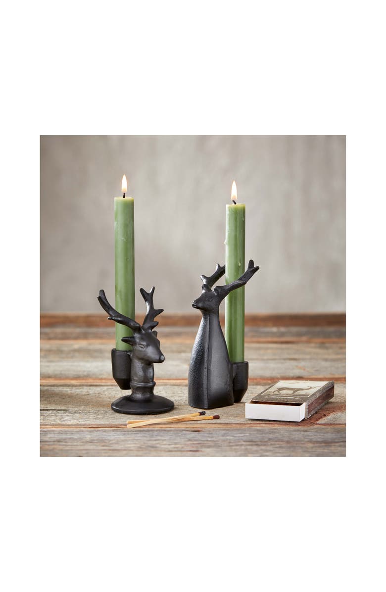 tag Large Black Aluminum Reindeer Candle Holder Christmas Decor, Alternate, color, Black