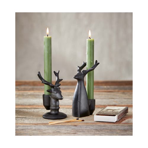 Tag Large Black Aluminum Reindeer Candle Holder Christmas Decor In Black
