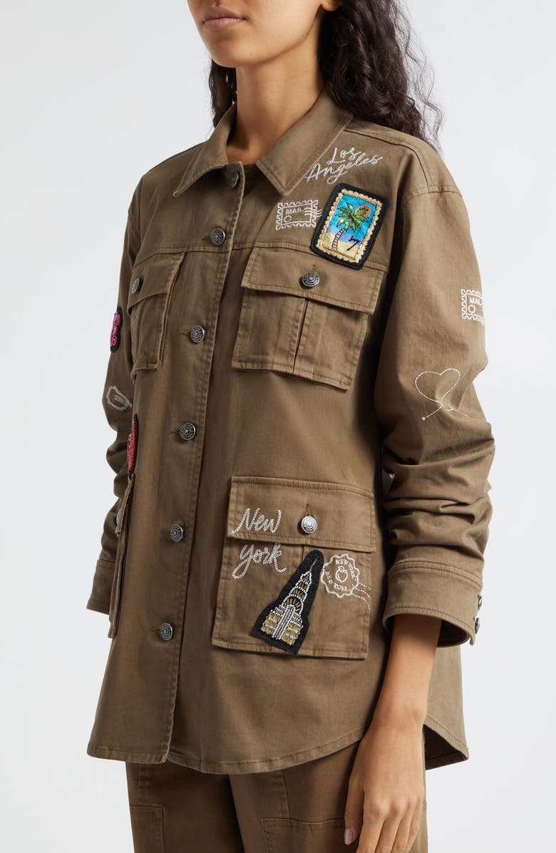 Cinq à Sept Vera Around the World Stretch Cotton Utility Jacket, Alternate, color,