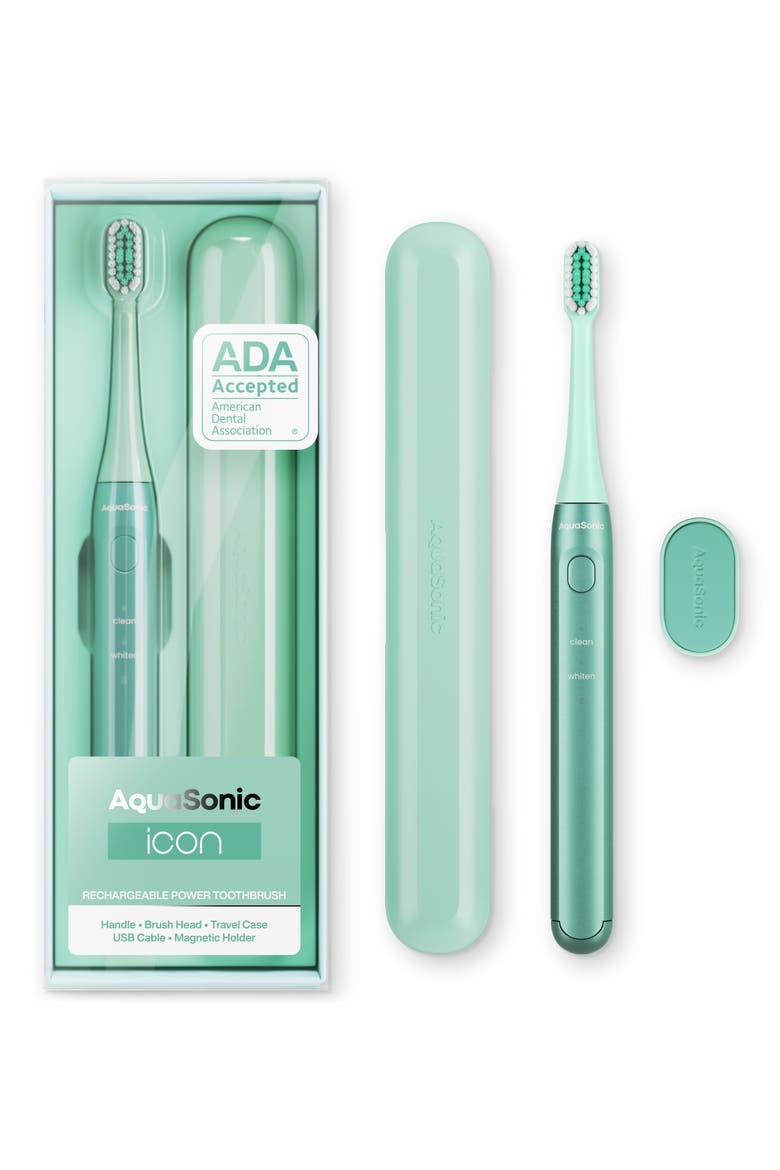 Icon Rechargeable Power Electric Toothbrush, Main, color, GREEN