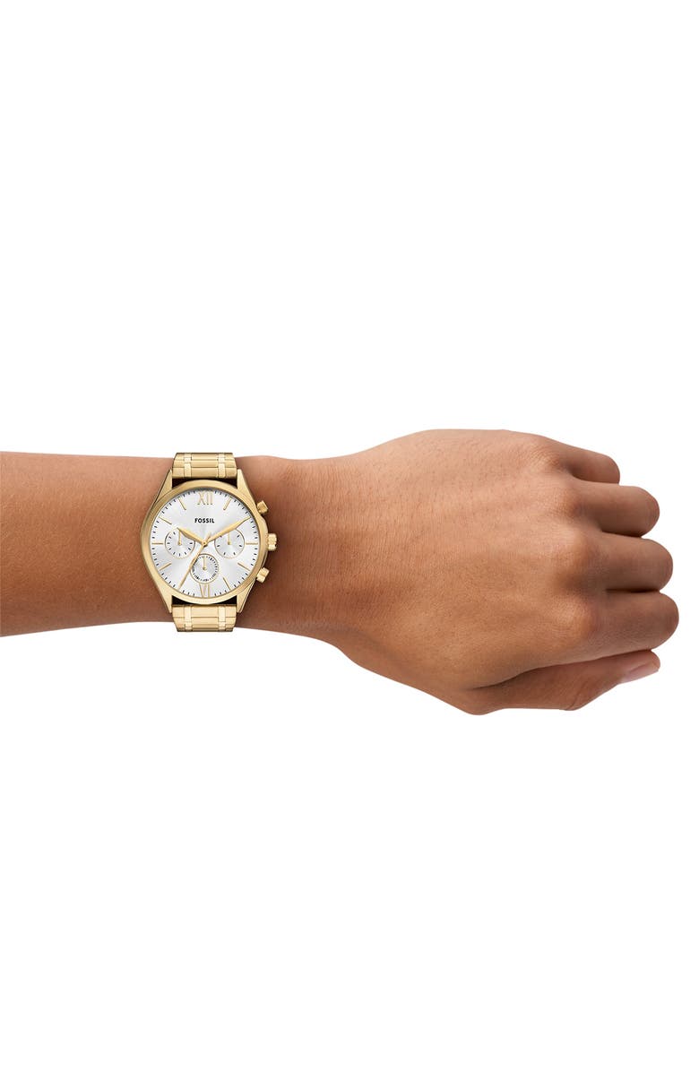 Fossil Fenmore Multifuction Bracelet Watch, 44mm, Alternate, color, Gold