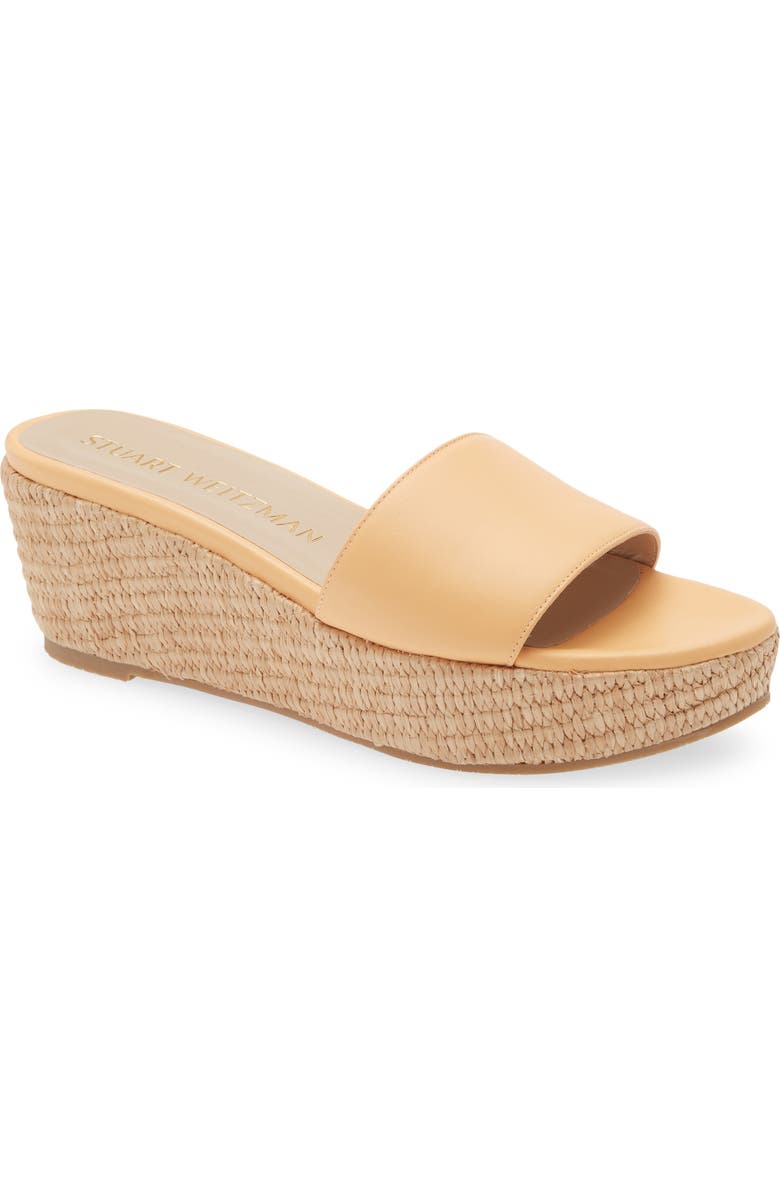 Stuart Weitzman Summer Wedge Sandal, Main, color, Mango/Tan
