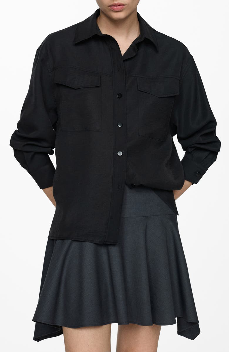 MANGO Two-Pocket Button-Up Shirt, Main, color, 
