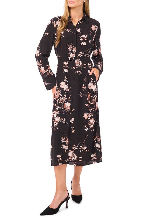 Mina Long Sleeve Midi Shirtdress