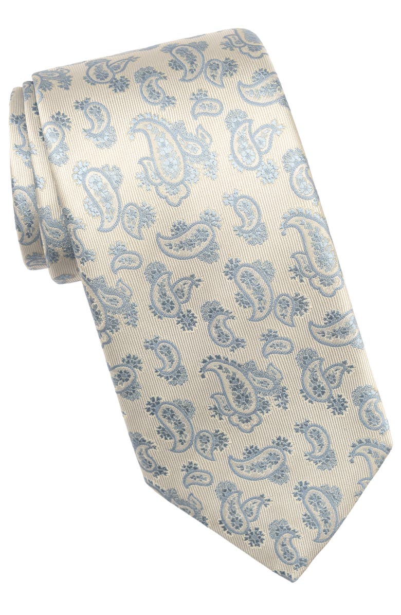 Elizabetta Colombo - Extra Long Silk Jacquard Tie for Men, Main, color, Sky Blue