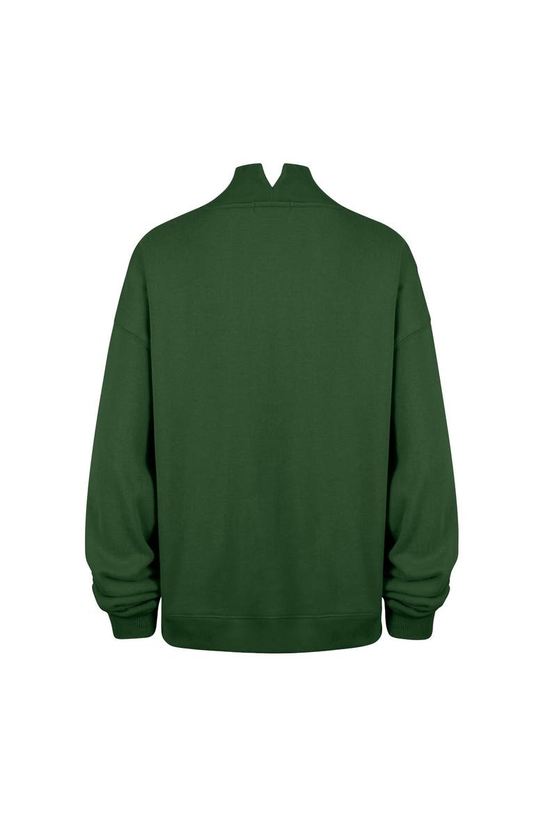 Women's '47 Green Green Bay Packers Oversized Vantage Mock Neck Sweatshirt, Alternate, color, Green