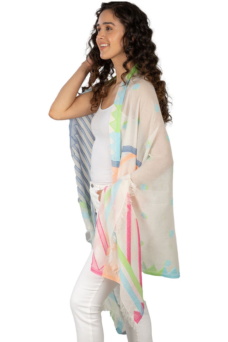 Colorful Spring Scarf, Alternate, color, IVORY