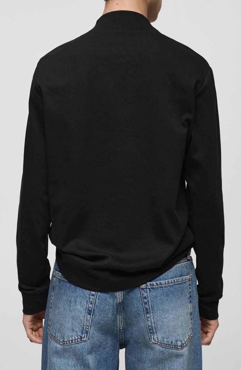 MANGO Perkins Mock Neck Stretch Cotton Top, Alternate, color, 