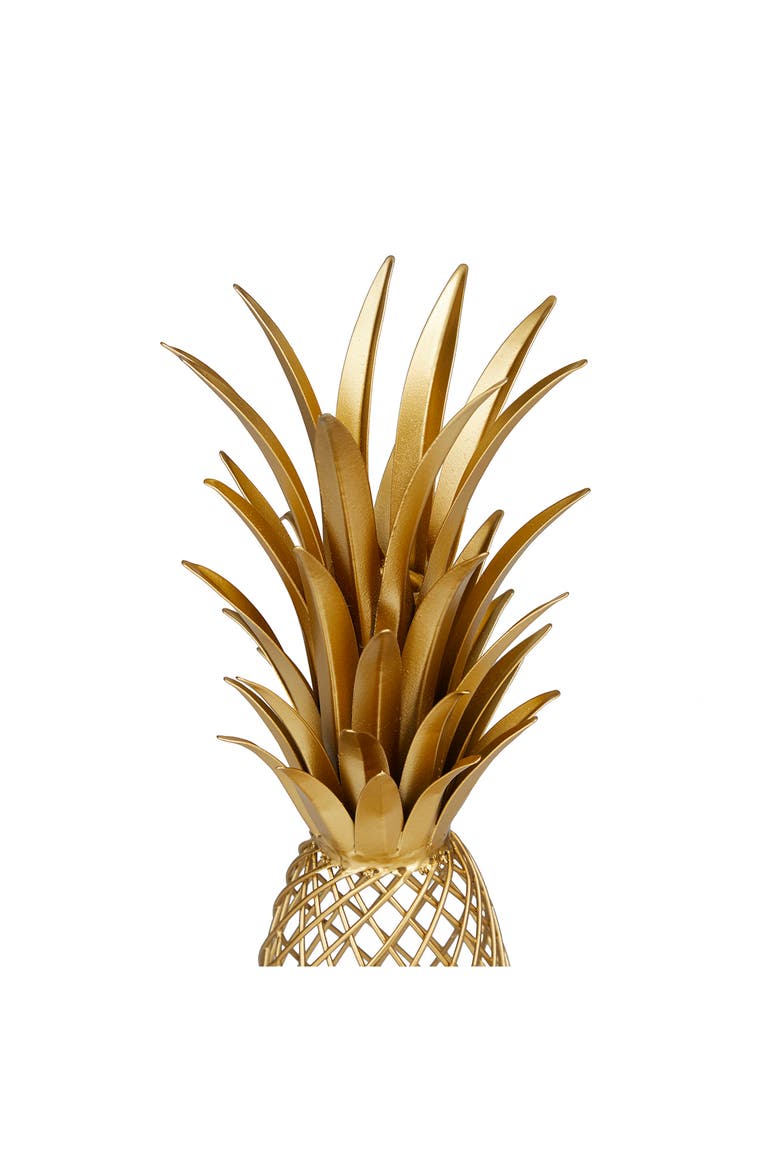 Goldtone Metal Pineapple Fruit Sculpture, Alternate, color, GOLD