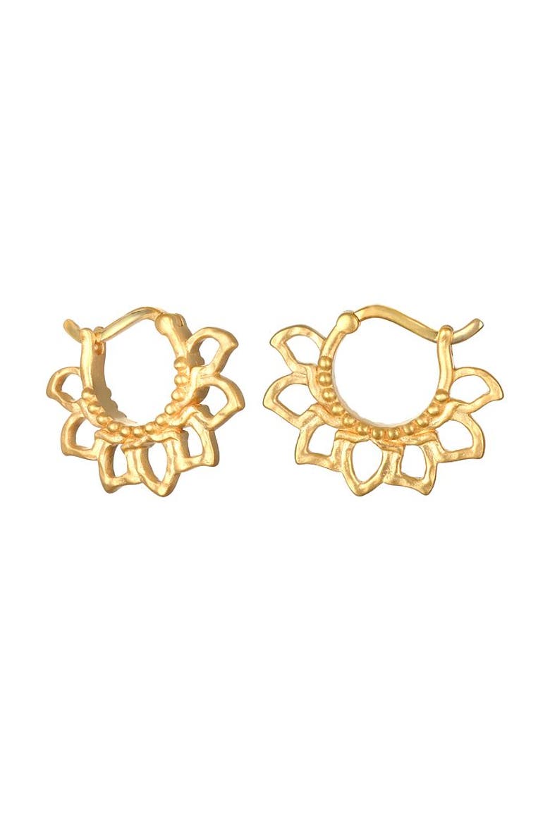 Blooming Love Lotus Petal Hoop Earrings, Main, color, Gold