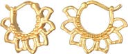 Satya Jewelry Blooming Love Lotus Petal Hoop Earrings