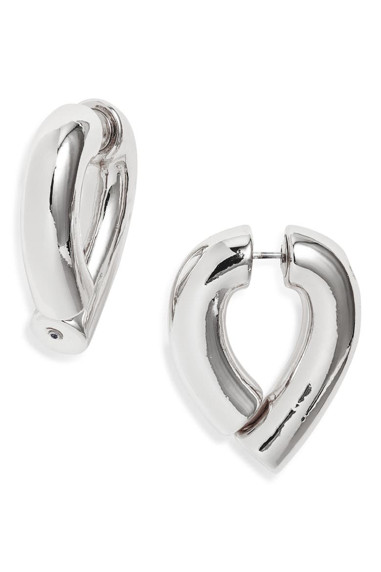 Tube Front/Back Earrings, Main, color, SILVER